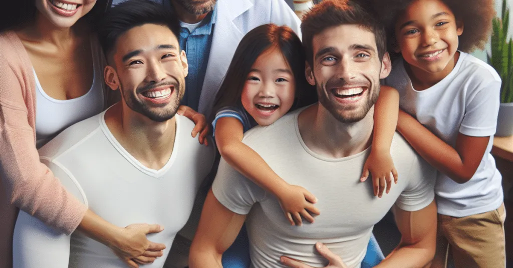 Chiropractor explaining the holistic approach to a family during a consultation