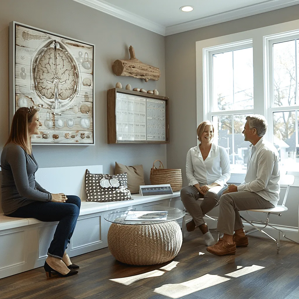 Chiropractor performing a gentle adjustment on a patient in a serene clinic environment, symbolizing a commitment to health and well-being.